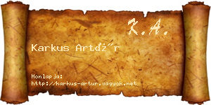 Karkus Artúr névjegykártya